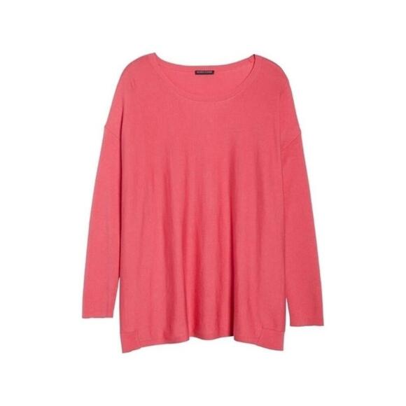 Eileen Fisher Medium Swing Knit Top Tencel Pink Long Sleeve NEW WITH TAGS - Picture 5 of 11